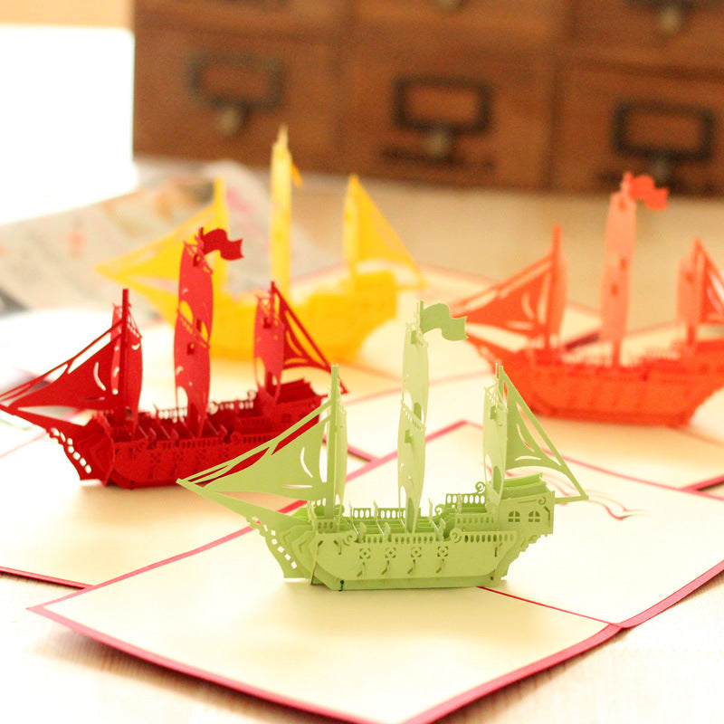 Greeting Sailing Handmade 3D Card