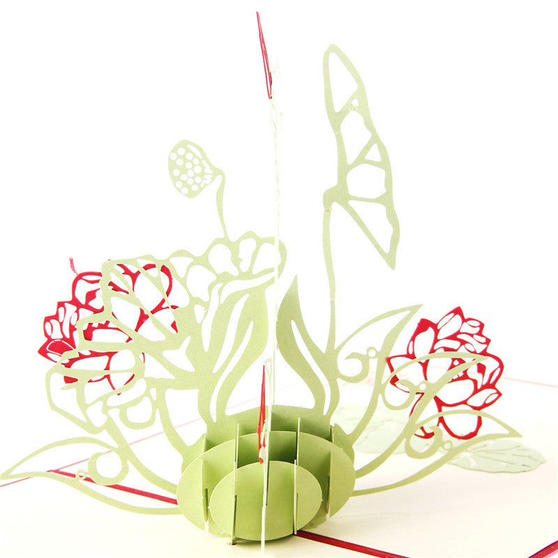 Mother's Day Water Lotus Handmade 3D Card