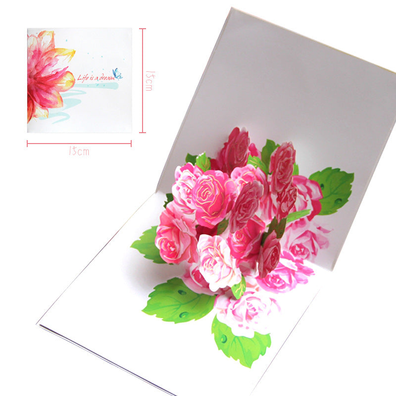 Mother's Day Rose 3D Greeting Cards