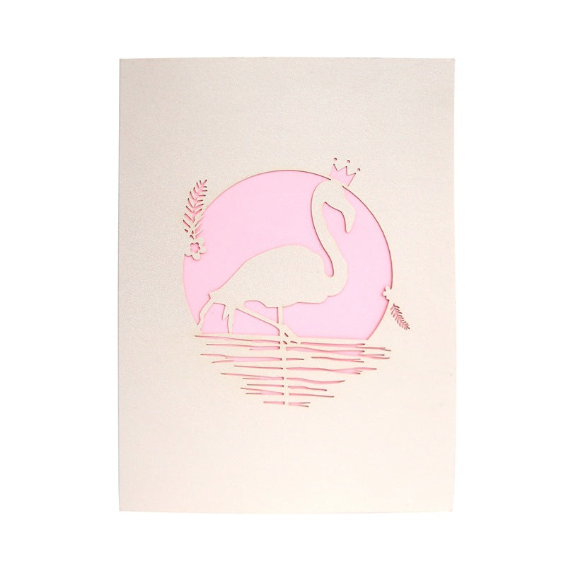 Valentine's Day Flamingo 3D Card