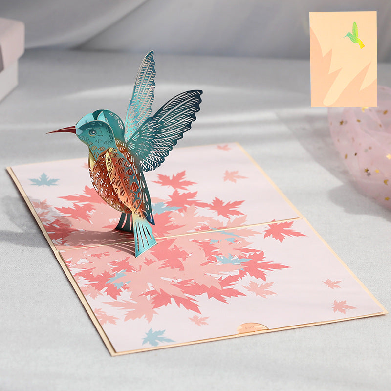 Maple Leaf and Bird 3D Card