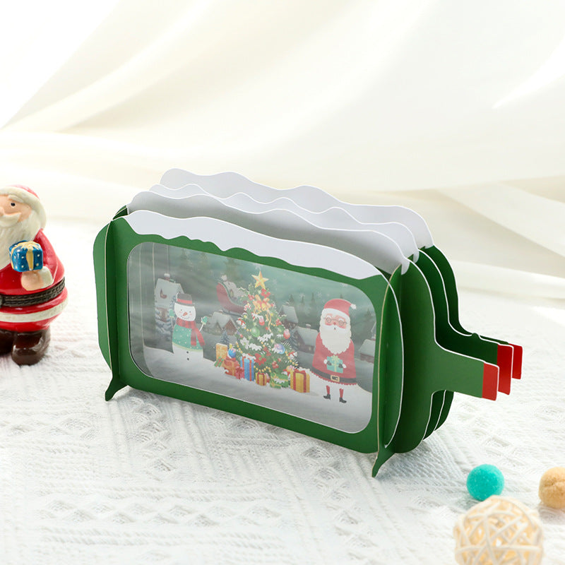 Christmas Drift Bottle 3D Message Card