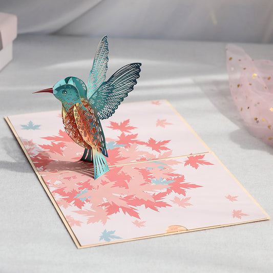 Maple Leaf and Bird 3D Card