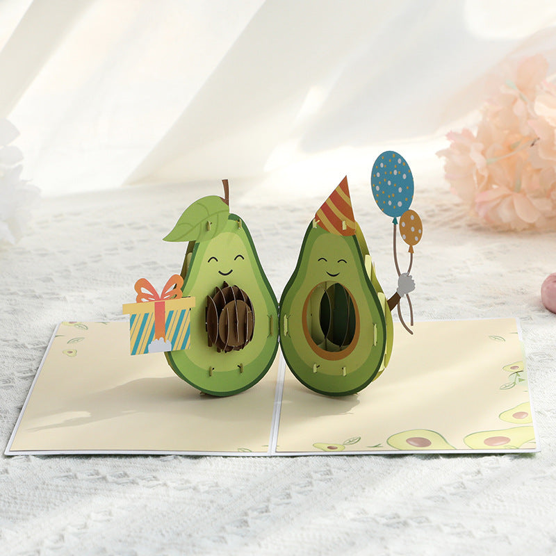 Birthday Avocado Handmade 3D Card