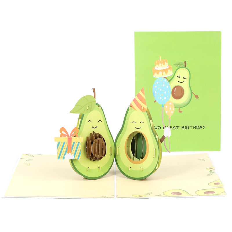 Birthday Avocado Handmade 3D Card