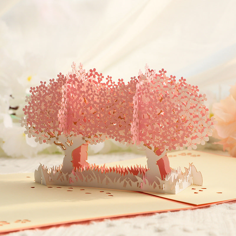 Pink Cherry Blossom 3D Card