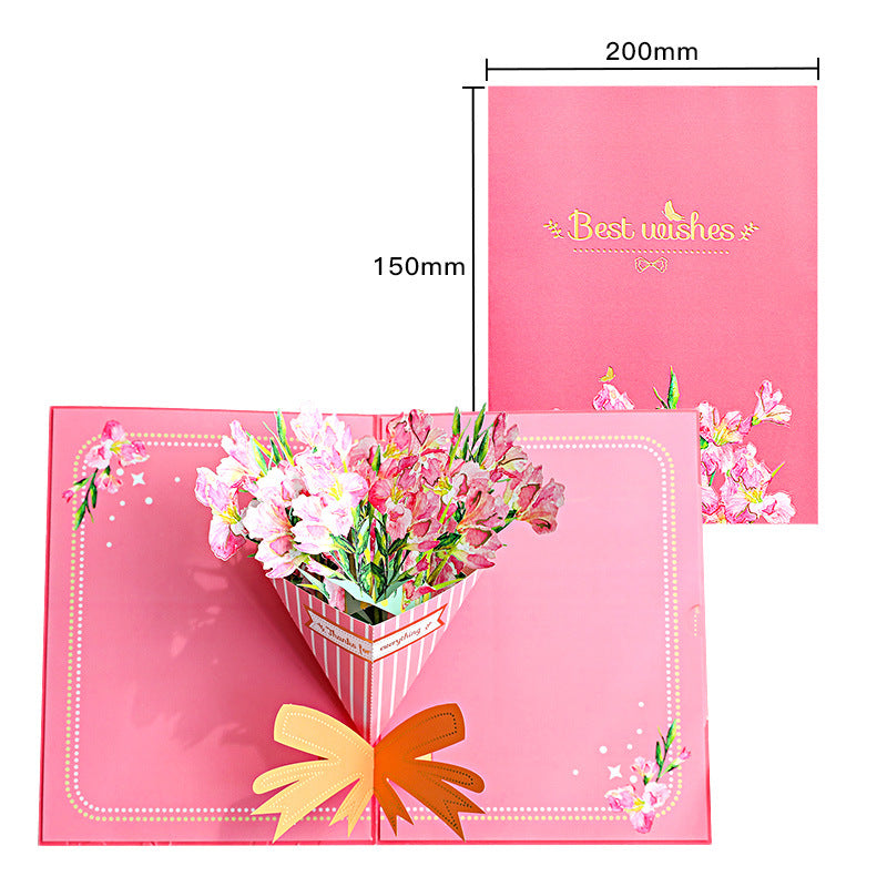 Mother's Day Gladiolus Bouquet Handmade 3D Card