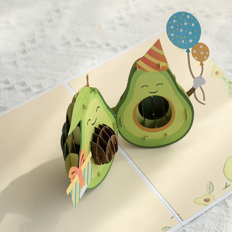 Birthday Avocado Handmade 3D Card