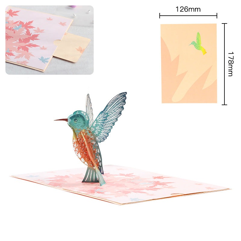 Maple Leaf and Bird 3D Card