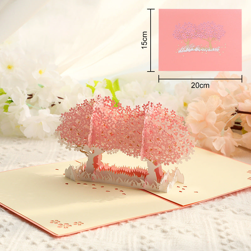 Pink Cherry Blossom 3D Card