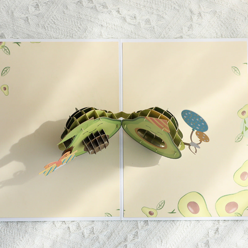 Birthday Avocado Handmade 3D Card