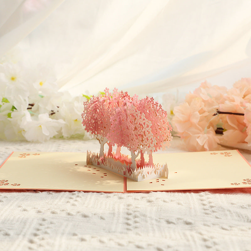 Pink Cherry Blossom 3D Card