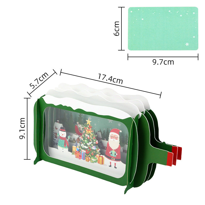 Christmas Drift Bottle 3D Message Card