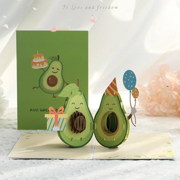 Birthday Avocado Handmade 3D Card